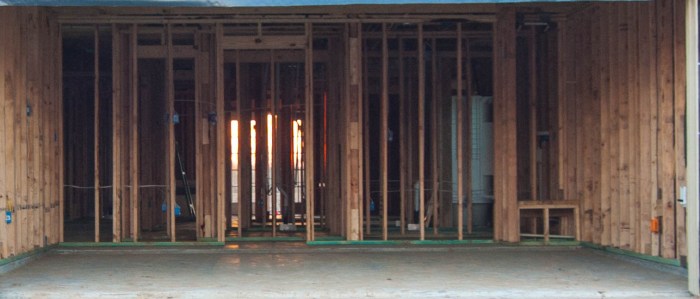 Inside construction continues.