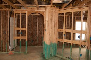 Door from the living room to the hallway .