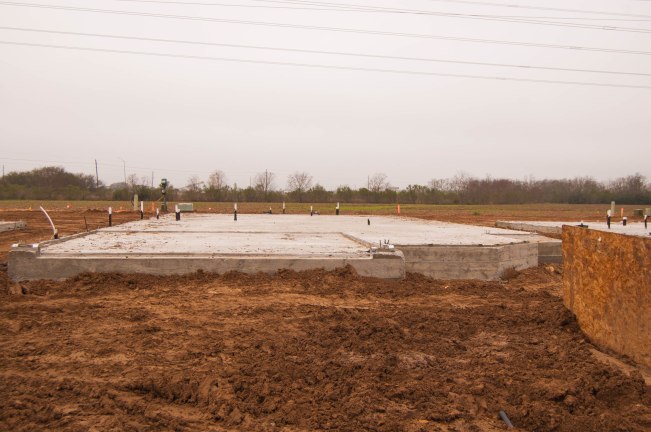 One of a few pictures of the new slab.