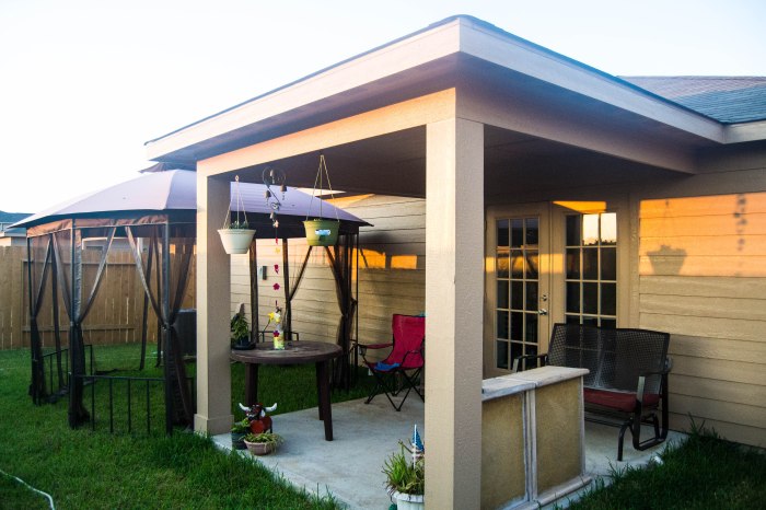 The patio and, yes, we have growing grass